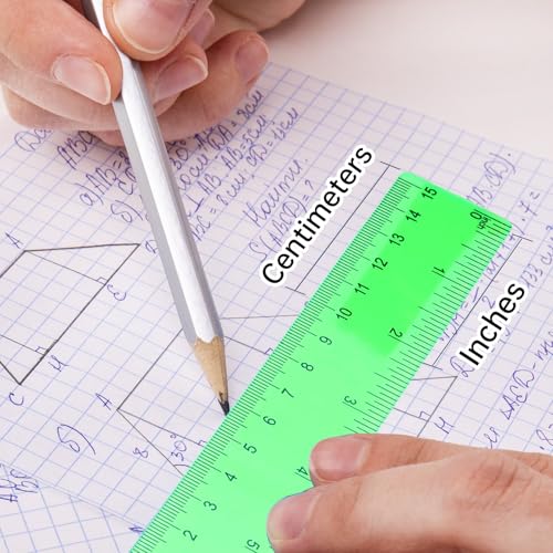 6 Stück Lineal 15cm Flexibel,Lineal 15cm Grundschule,Kunststoff Lineal Klein,Kurzes Lineal Set Grundschule mit Metrische und Lnch-Skala,Flexibel Ruler Farbiges für Schule,Büro,Zuhause