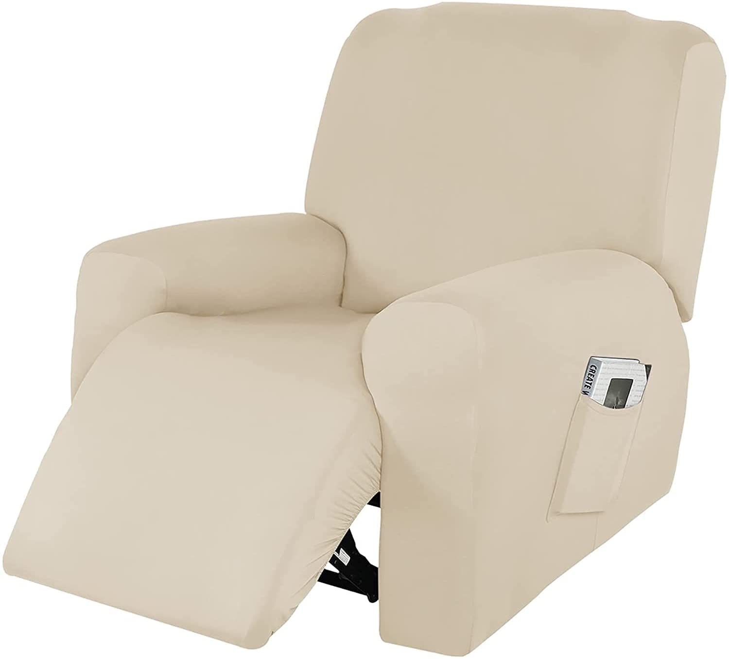 Cubierta reclinable antideslizante lavable para sillón relax de 4 piezas