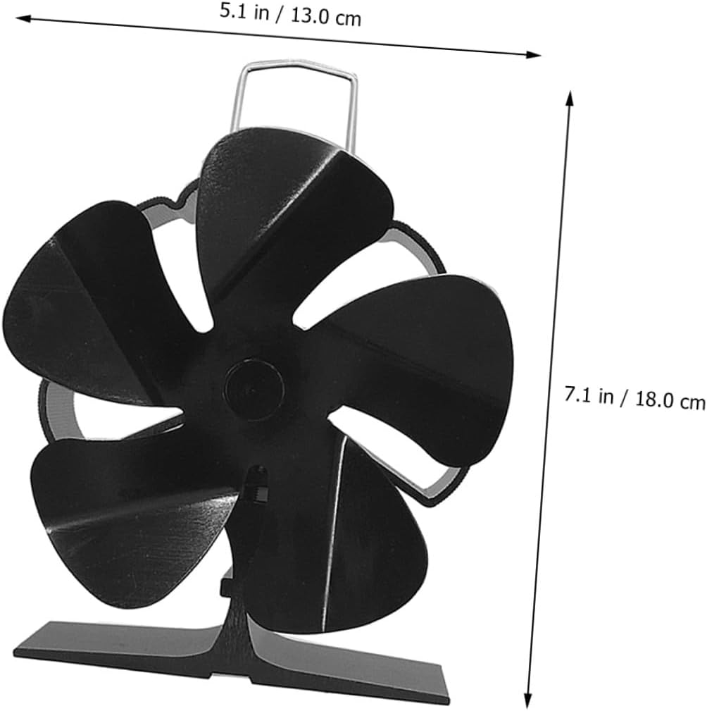 Mini 5-blade Silent Stove Fan Heat Powered Metal Fireplace Fan for Efficient Warm Air Circulation Low Noise for Residential Wood-burning Stove Heating
