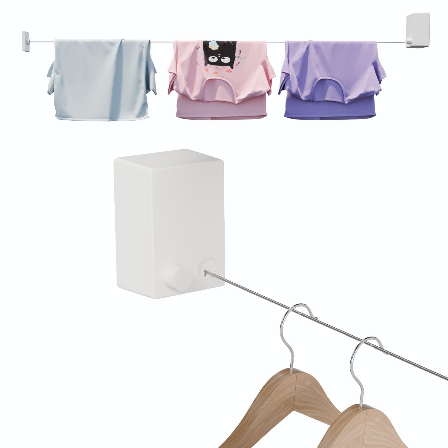 Lifelong Retractable Heavy Duty Clothesline 13.8 Ft, 20kg Load Capacity | Adjustable Stainless Steel Rope, Wall Mounted Laundry Dryer Rack for Indoor Outdoor Bathroom Balcony & Home (Single Liner)-image-42
