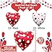 KatchOn, White and Red Heart Shaped Balloons - 18 Inch, Pack of 20 | Polka Dot Heart Balloons Foil for Romantic Decorations Special Night | Mothers Day, Wedding Shower, Engagement Party Decorations