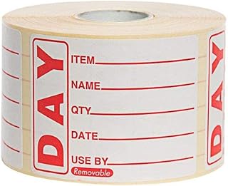 Prepped Product Labels - Roll of 500 (Used to identify discard dates for prepped foods to improve health and safety in the kitchen. When filled in correctly the label will allow quick detection of unsuitable products. Supplied in rolls of 500. Label size: 49 x 75mm)