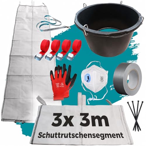 Scorprotect® Schuttrutsche Bauschuttrutsche 9 m flexibel mit Einfülltrichter und Zubehör