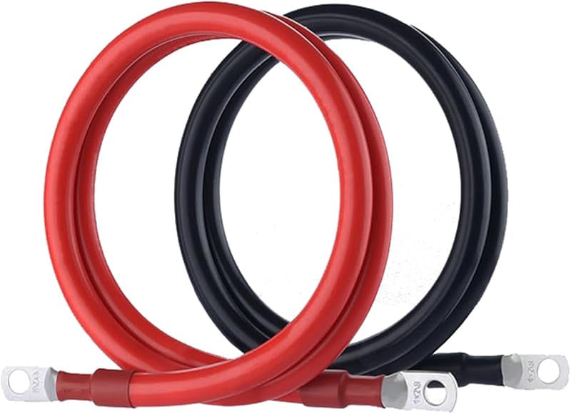 Cabos de bateria SLGAHGS 6 AWG em cobre sem oxigênio com terminais M10 – Par de 0,91 m