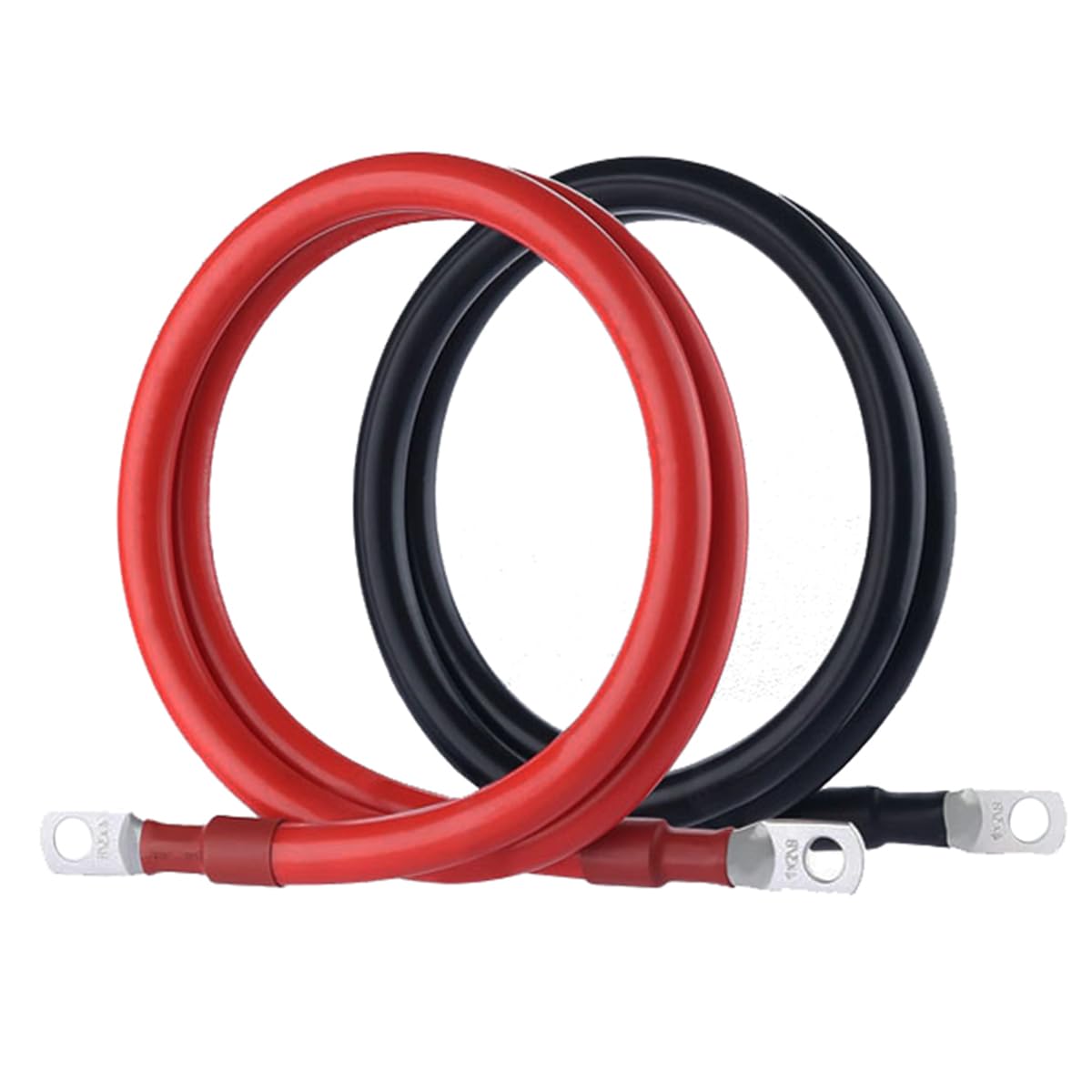 4 AWG Battery Cables, Power Inverter Wire Set,1 Foot Pure Copper Cable (1 Black & 1 Red) with 3/8" Lugs Terminals Battery Inverter Cables,for Car,