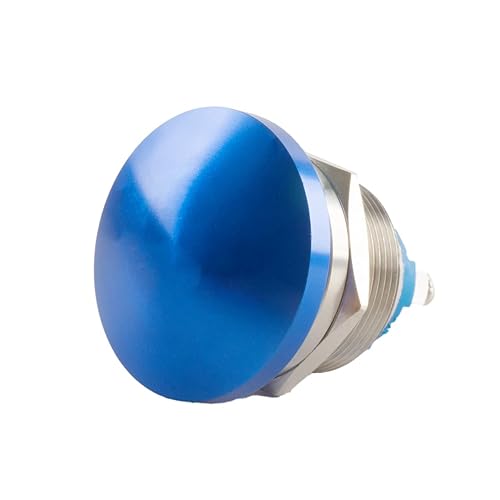 Miniatura 4 de Paialu 2 interruptores de botón de cabeza de hongo, botón de arranque de metal IP65 impermeable momentáneo, 1 terminal de tornillo abovedado de