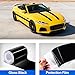 Spurtar Gloss Black Vinyl Wrap 4 Inch x 20ft Air-Release Adhesive Car Vinyl Tape Chrome Delete Wrap Roll DIY Car Exterior Decoration Door Edge Guard Vehicle Detailing Paper 10CM x 6M