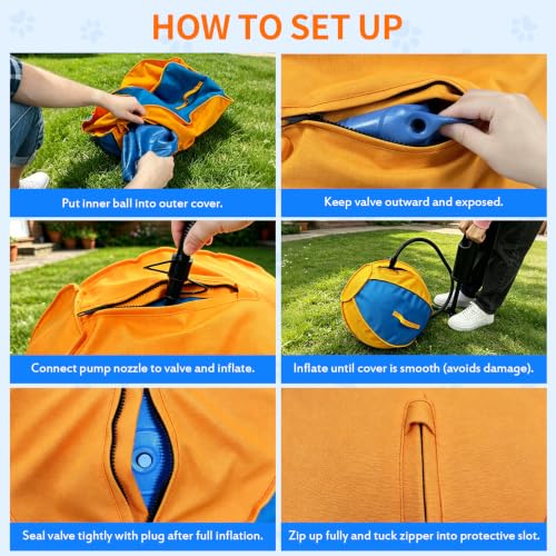 Image of 25 Inch Dog Herding Ball with 1000D Cover and 3 Handles for Large Dog