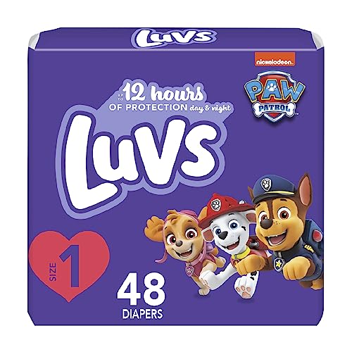 Image of Luvs Size 1 Baby Diapers, Platinum Protection Bluey Diapers for Day & Night, Size 1, 48 Count (Packaging May Vary)