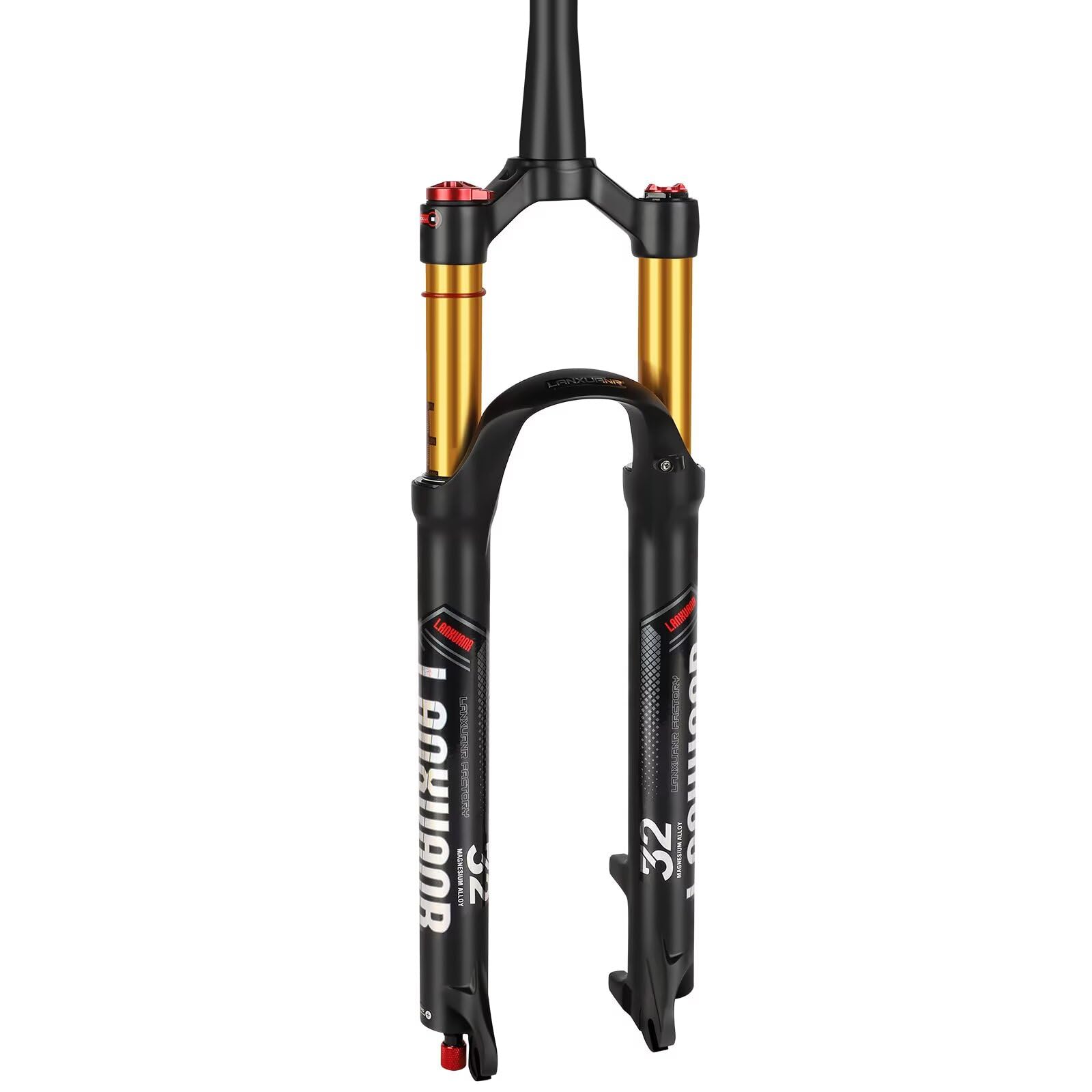 26/27,5/29 Zoll Mountainbike Gabel. Rückpralleinstellung. Gerade Gabelschaft/Konisches Gabelschaft Luftfederung, 100 mm Federweg, 9 mm Achse, Scheibenbremsen