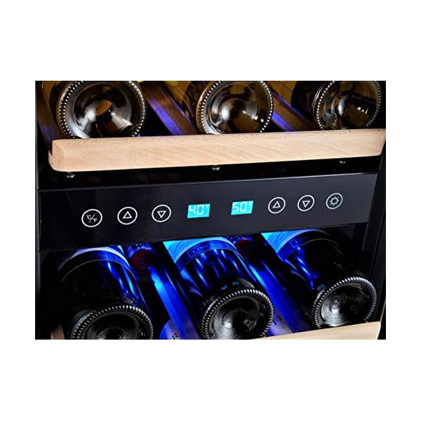 Phiestina Dual Zone Wine Cooler Refrigerator, 33 Bottle Free Standing