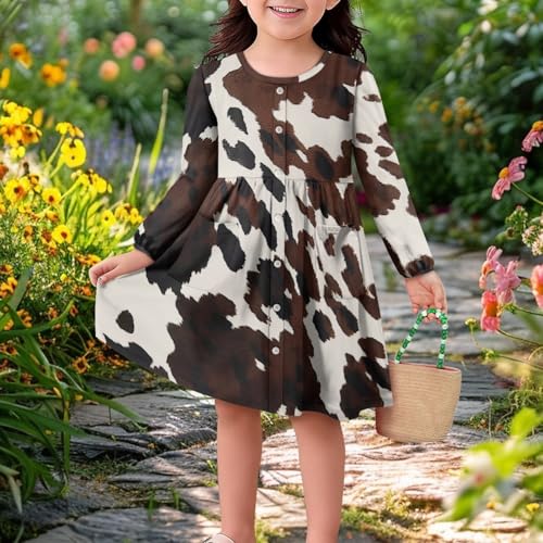 Girls A-Line Dress for Kids Long Sleeve Dress4