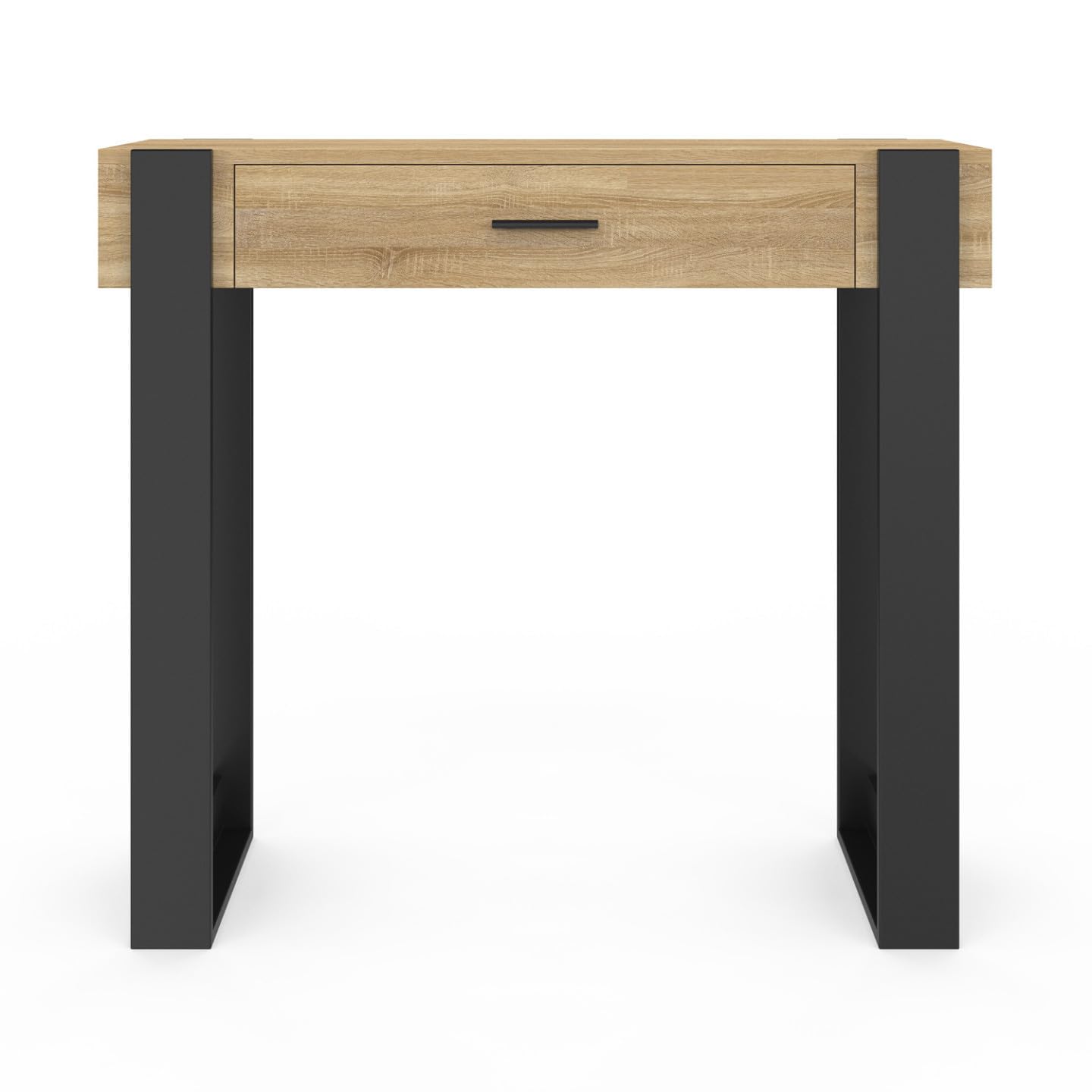 IDMarket - Consola PHOENIX de madera y negro con 1 cajón