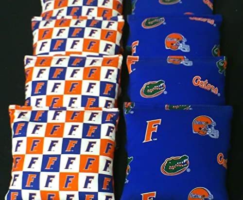 BackYardGamesUSA Florida Gators Cornhole Bean Bags 8 ACA Regulation Quality Handmade Corn Hole Bags