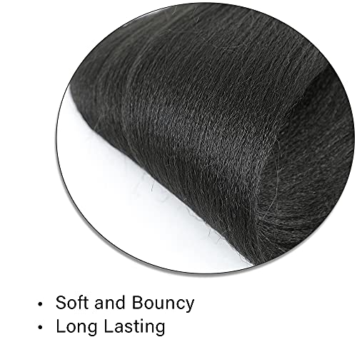X-Tress 4 Packs Braiding Hair Extension Easy Braids 24 inches Pre-Stretched Yaki Texture Hot Water Setting Fiber Light Weight Crochet Color Black Box Braids African (#1B) - Image 3