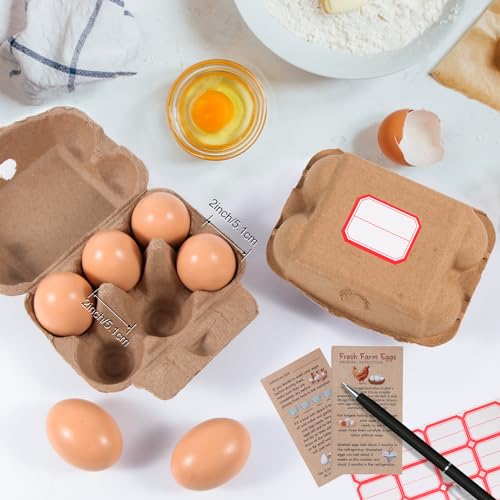 Image of DecarDamai 40 Pack Half Dozen Egg Cartons Bulk 6 Count, Empty Natural Paper Pulp Egg Cartons Reusable, Strong Sturdy Design Made from Natural Cardboard.