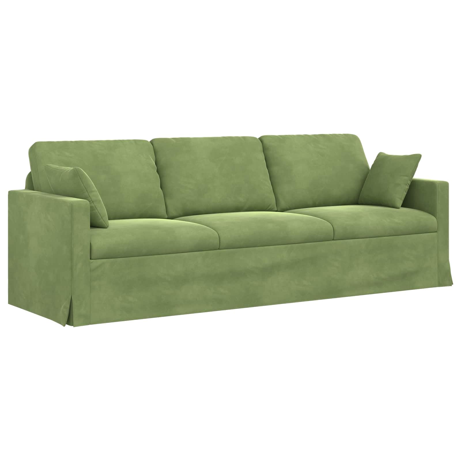 Sofa zestaw 2-częściowy jasnozielony aksamit 228 x 78 x 80 cm z czarną ramą do salonu i pokoju gościnnego, modułowa kanapa z nogami, wygodne dopasowanie i stylowe wzornictwo