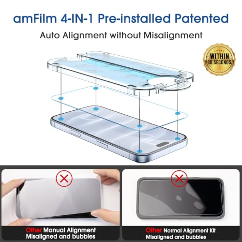 amFilm OneTouch for iPhone 18 Pro 6.3'' Screen Protector Tempered Glass - image 4