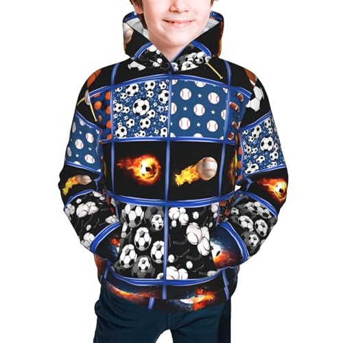 Baseball Red and White Stripes Hoodie Youth Hooded Sweatshirt 3D Digital Printed With Pockets Tops