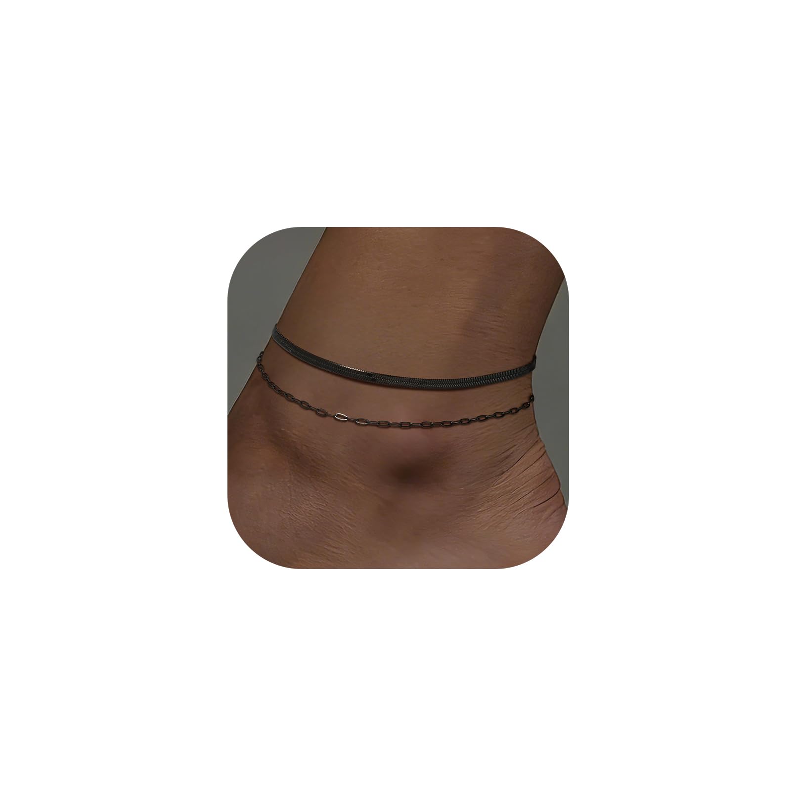 FOCALOOK 14K Gold Plated Anklets for Women, Plus Size Anklet Bracelet Chain