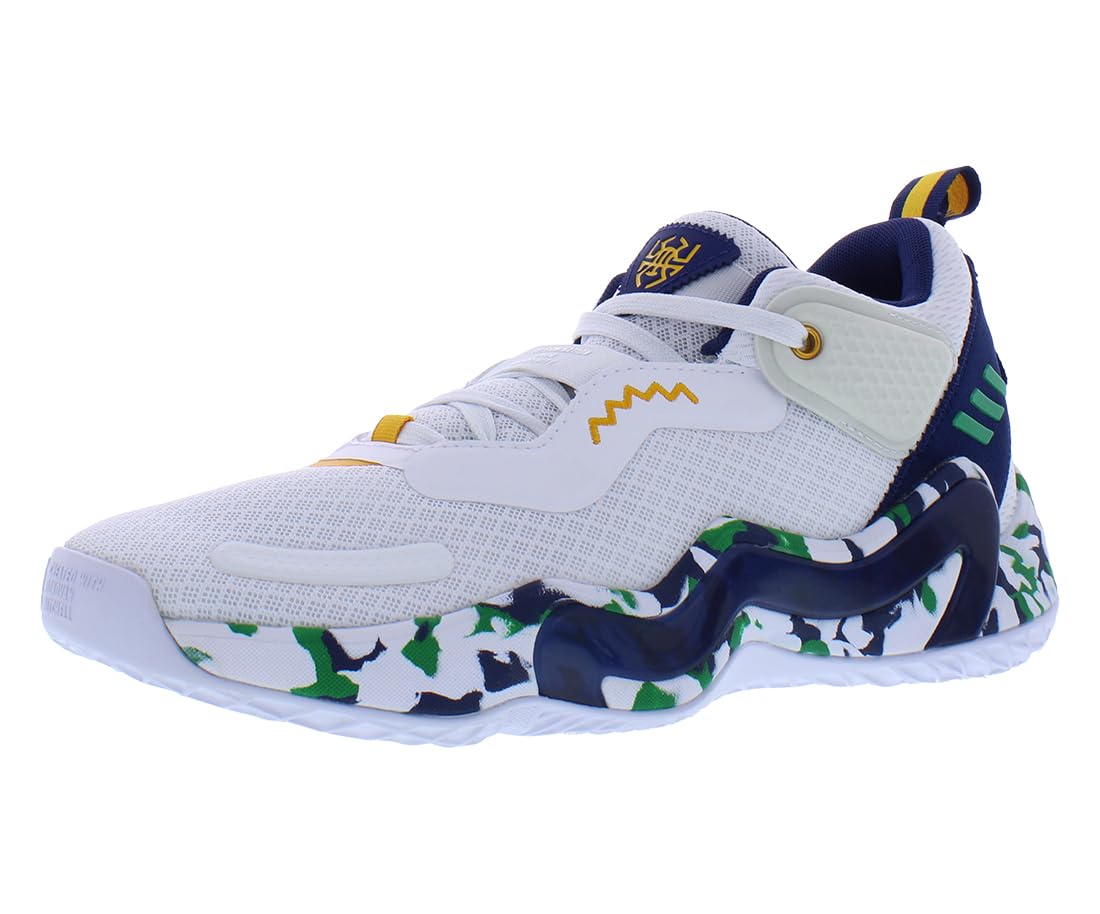 adidas D.O.N. Issue 3 Unisex Shoes Size 12, Color: Ghost White/Team Navy Blue/Team Green/Cold White