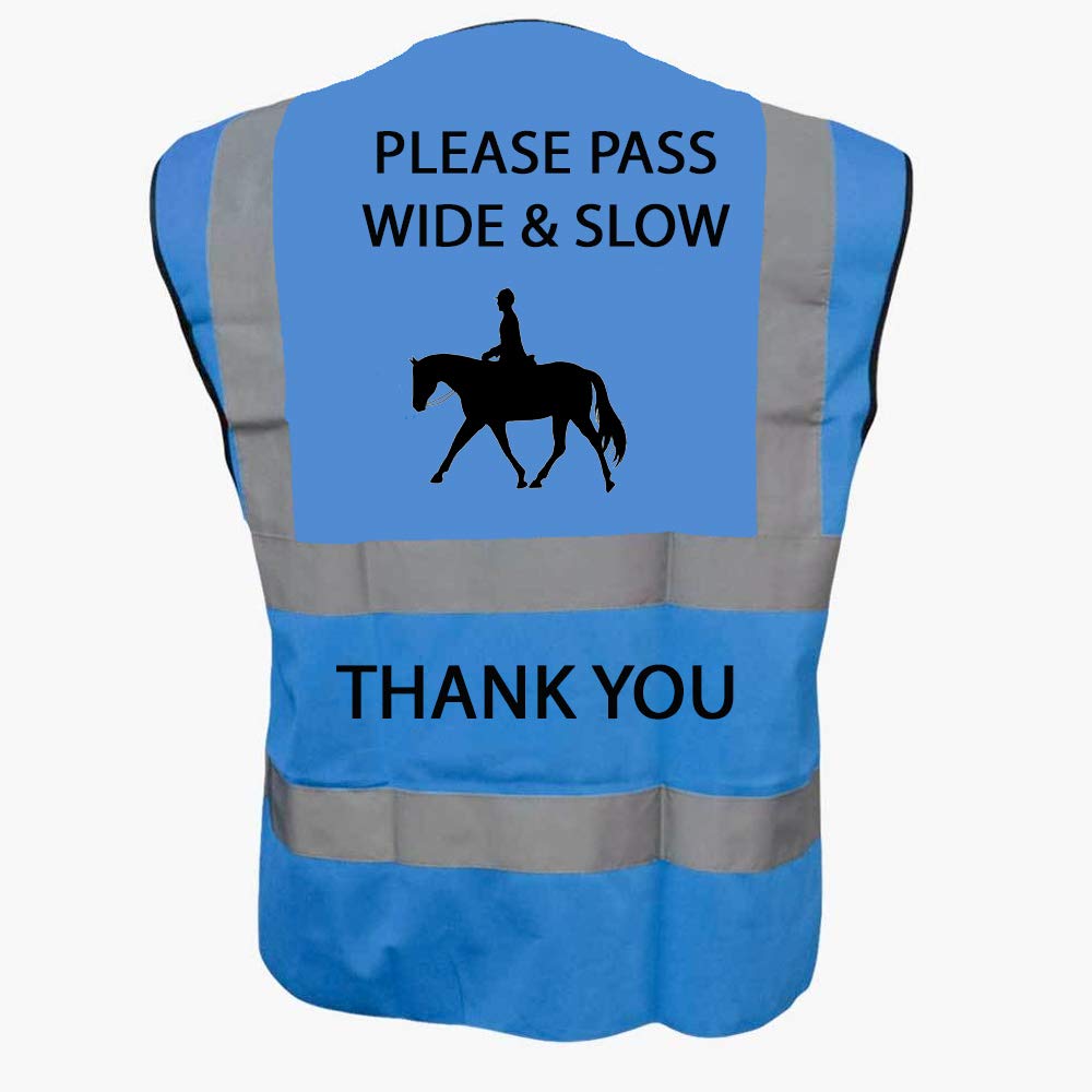 Hi Vis Viz High Visibility Reflective Vest Horse Riding Equestrian Safety Vest (Child M 32/34, Blue)