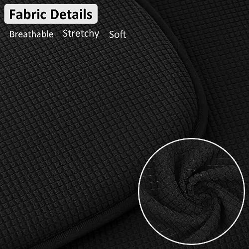 Shinnwa Windsor Chair Cushions Black Seat Cushions For Kitchen Chairs Farmhouse Non Slip Chair Pads For Dining Room Chairs With Foam Padding And Textured Cover Set Of 4 (17.5 X 15.5 Inches) #TOP1
