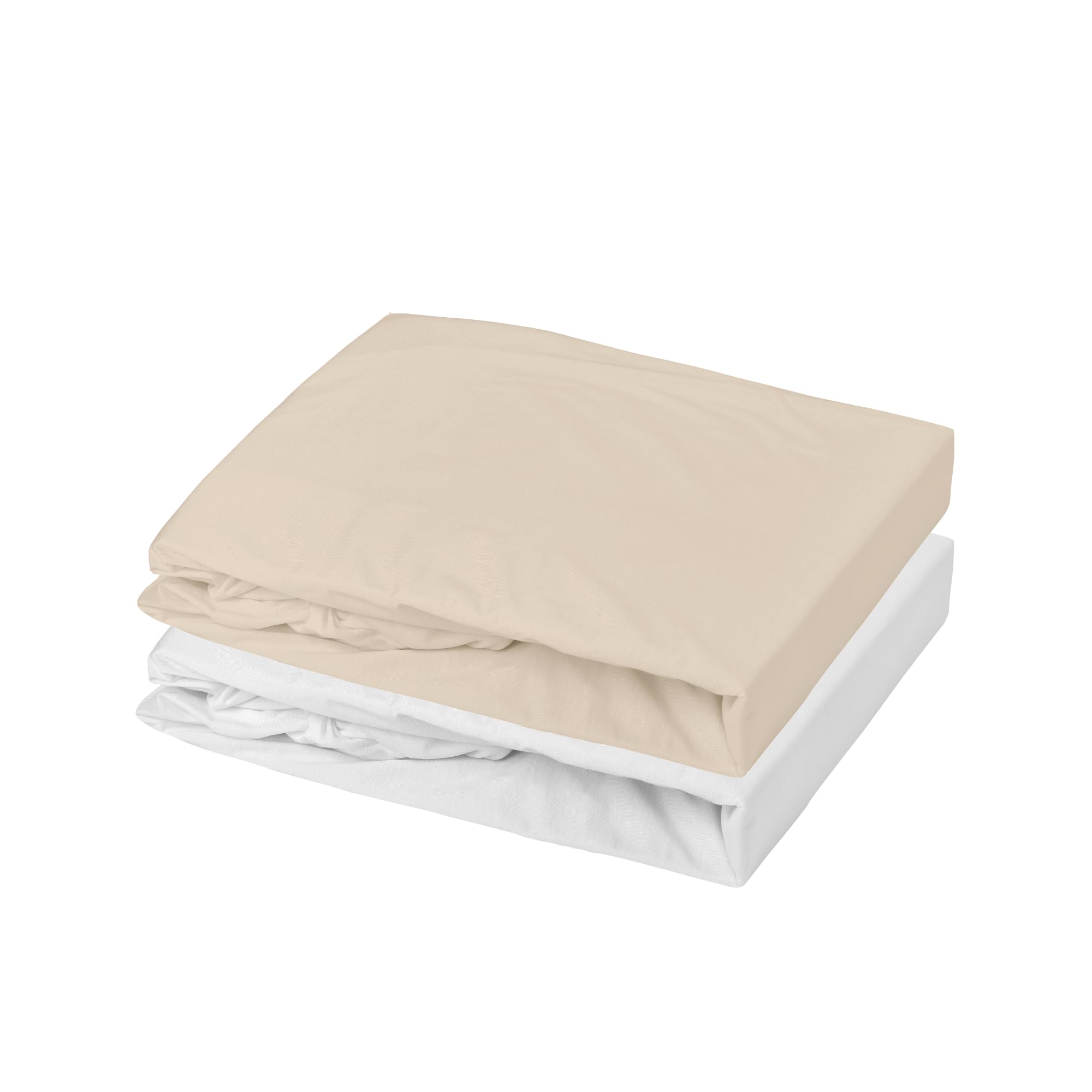 Mon PTIT Dodo Set of 2 Jersey Fitted Sheets White/Nude 70 x 140 cm