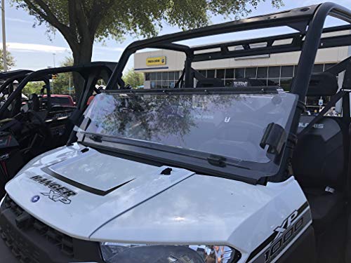 A&S Audio And Shield Designs 2018-2022 Polaris Ranger Xp 1000 / Compatible With 2013-2019 Xp 900,900-5 Crew 3/16 Polycarbonate Fold Down Windshield #TOP5