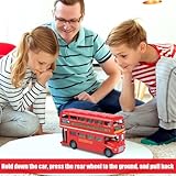 CLKDPNO Bus Toy Double Decker, Alloy Diecast Pull Back Bus Toy Vehicles, 1:64 Scale Pull-Back Buses, Metal Cars Model,Car Model City Buses Kids Gifts - Closed Top - Image 7