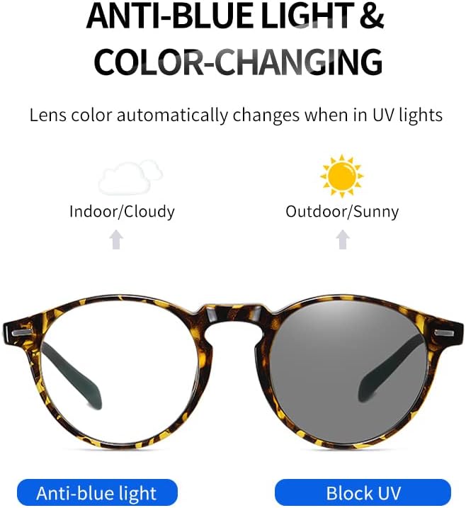 Miniatura 4 de SunRay Ultralight Photochromic Anti Blue Light Sunglasses for Men Women, Anti Glare, 100% UV Blocking Glasses
