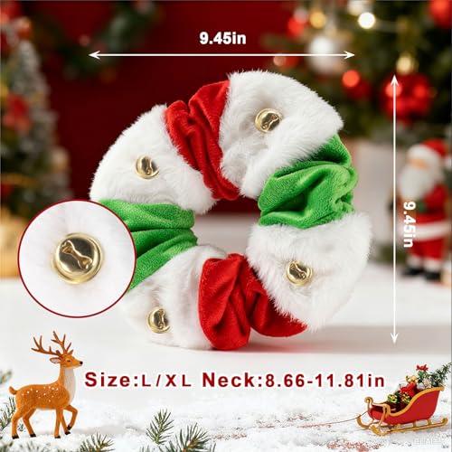 Collar navideño para perro y gato L/XL rojo blanco y verde miniatura 2