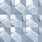 9シール ホワイト ネイルホイル レース ホワイト 花 春 星空 ネイルデコ ステッカー ネイルアート ホイル 50cm (01-09)