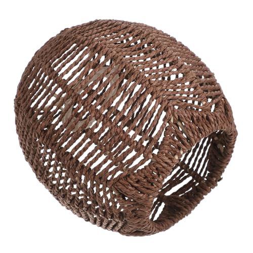 EXHUMKY Rattan Lampenschirm Braun
