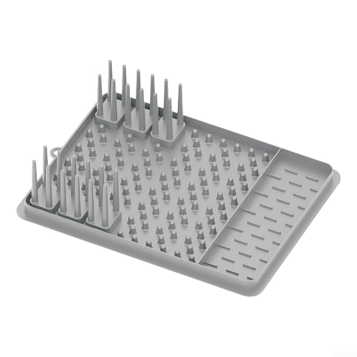 Égouttoir à vaisselle avec tapis de séchage en silicone, égouttoir compact en acier inoxydable, design de comptoir peu encombrant pour un séchage et une organisation efficaces de la vaisselle