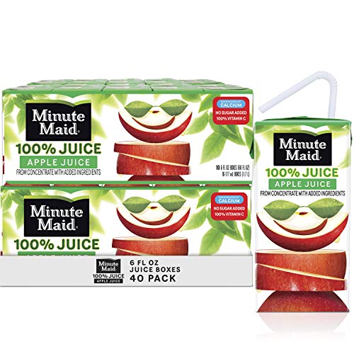 Minute Maid 100% Apple Juice Box, 6 Fluid Ounce (Pack of 40)