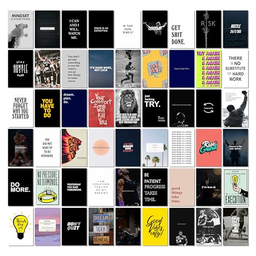 Pack of 54 Motivational Aesthetic Wall Collage Kit Posters for Wall Decoration - Wall Art For Bedroom, Office, Living room, Dorm room