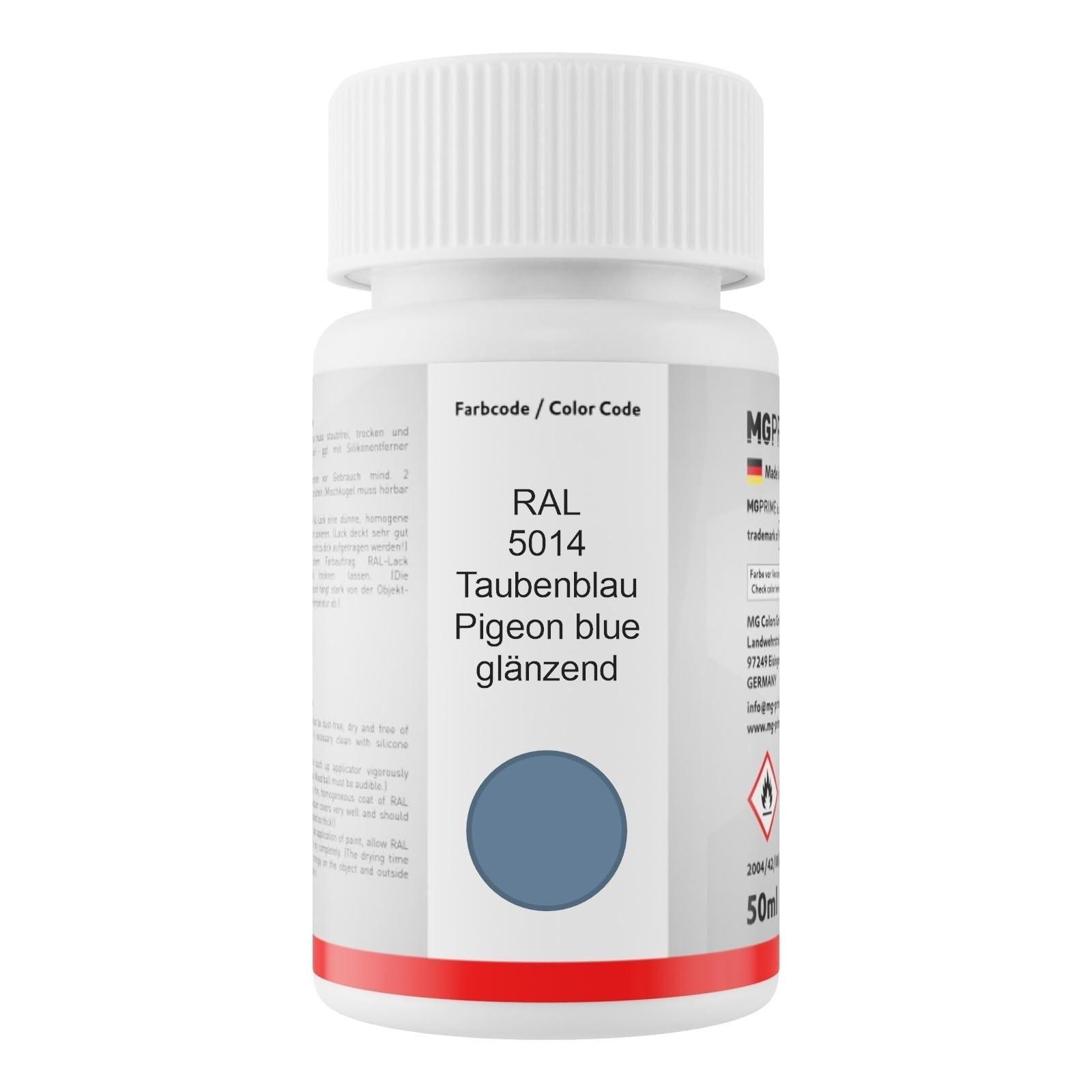 MG PRIME Sprühdose RAL 5014 Taubenblau – 400 Ml, Glänzend, Schnelltrocknend, Made In Germany