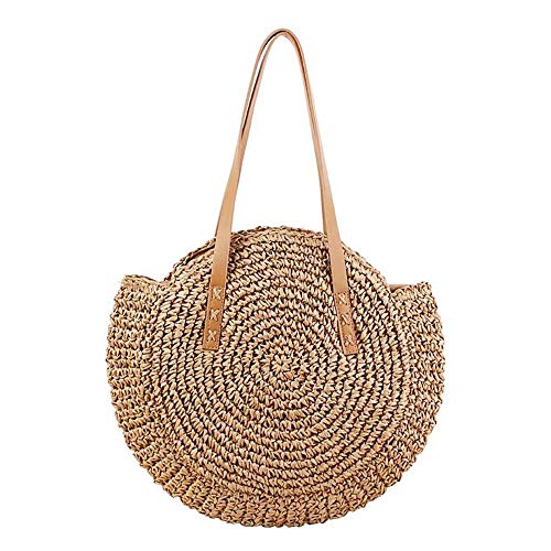 KEISL Strandtasche Damen Gewebte Sommer Einkaufskorb Handle Bag Tote Umhängetasche Böhmen für Reise Einkaufen