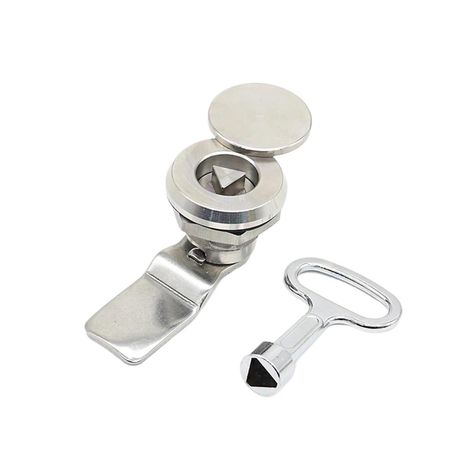 304 Stainless Steel MS705 Triangular Lock with Cover Industrial Distribution Box Tongue 1Pcs