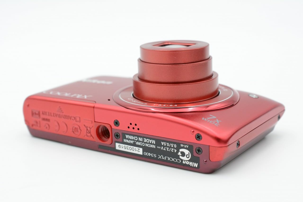 Nikon Coolpix S3400 (7x Optical Zoom) - Red - Compact Digital Nikon Coolpix S3400 (7x Optical Zoom) - Red - Compact Digital