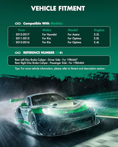 Image of SCITOO Rear Brake Calipers With Bracket 19B6467 19B6466 Compatible For Hyundai For Azera 2012-2017,For Kia For Optima 2011-2016