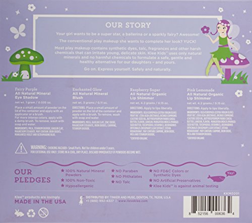 Luna Star Naturals Klee Kids Natural Mineral Makeup 4 Piece Kit, Sparkle Fairy #TOP2