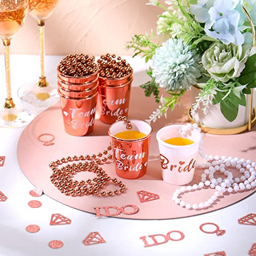 8 Pieces Shot Necklace Glass,Bachelorette And Bride Shot Glass Necklace With Gold Foil For Bachelor Wedding Party And Bridal Shower Decorations (Rose Gold) #TOP3