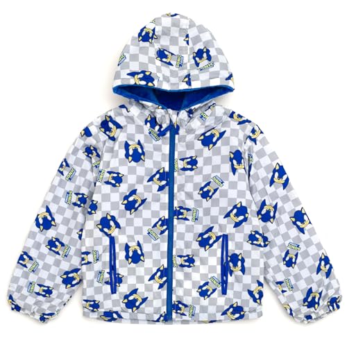 SEGA Sonic the Hedgehog Zip Up Waterproof Rain Jacket Little Kid to Big Kid Sizes (4-10) - Main Image