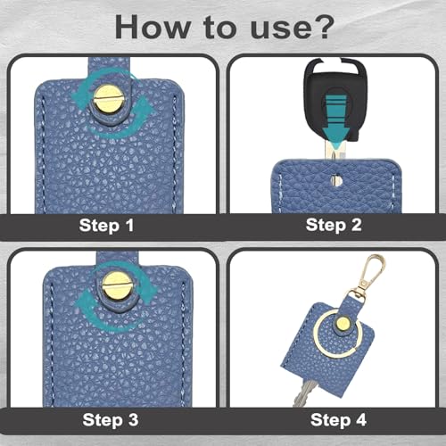 Image of Leather Key Sleeve, Broken Car Key Loop Replacement, Stylish Key Cover for Women Men