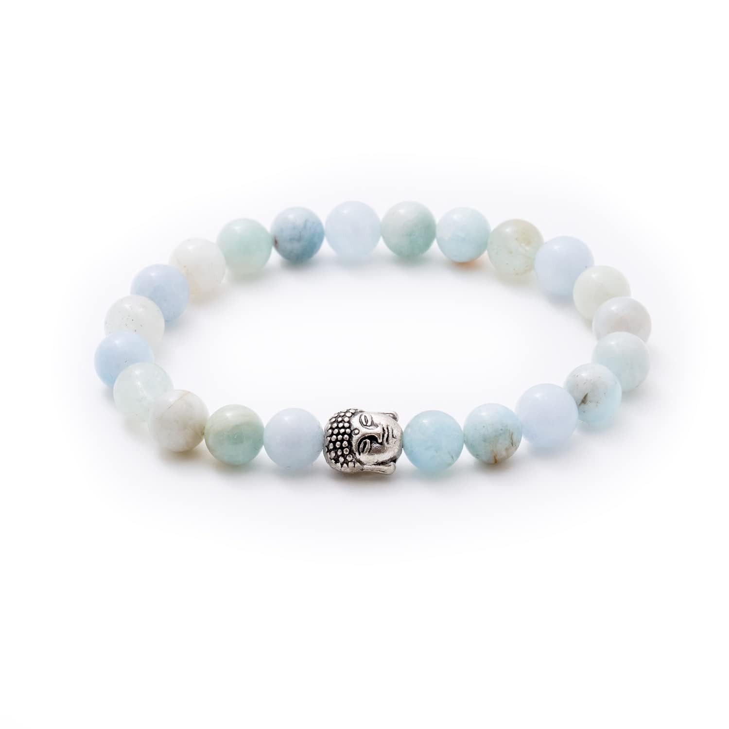 BERGERLIN Buddha Armband - Naturstein geprüft in Deutschland, mit echten Naturstein oder Lavastein Perlen - Naturstein Armband mit Echtheitszertifikat für Damen und Herren