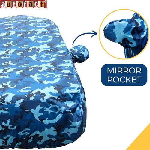 Image of Autofact 100% Waterproof Car Body Cover Compatible with Tata Altroz (2020 to 2023), with Mirror Pockets, 4 x 4 American Matty, Long Lasting Strong Durable Material, Camouflage Airforce Look
