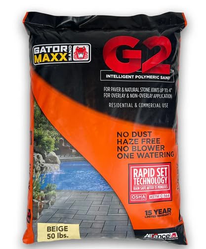 Alliance Gator G2 Maxx Polymeric Sand Beige 50 lb Professional Paver Joint Sand for Patio, Driveway & Walkway, Rain Safe, Fast-Setting Joint Stabilizing Sand