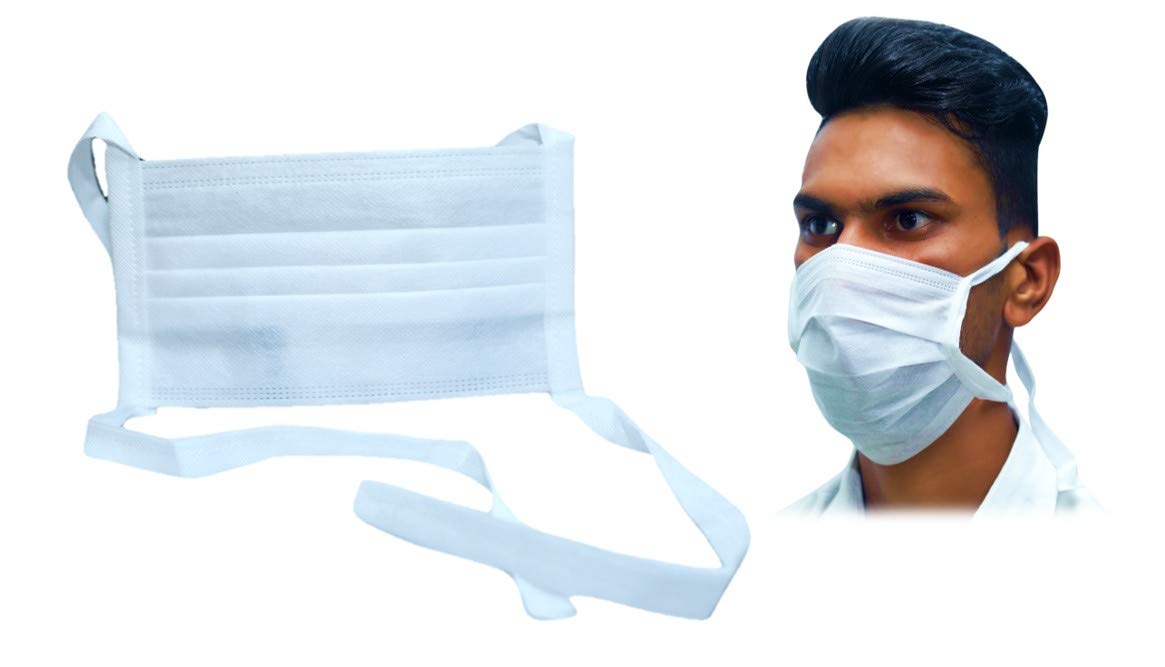 Toshani 3-Ply Disposable Face Mask with Tie - Flexible Nose Pin; UV Sterilized; CE & ISO Certified [White] (100 Pieces) (B091MJQC5Z) Amazon Price History, Amazon Price Tracker